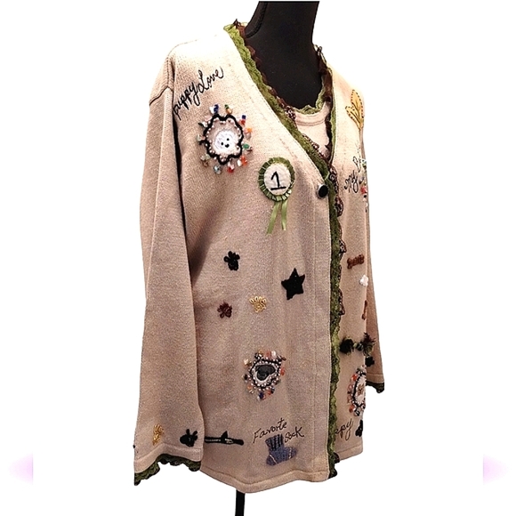 Storybook Knits Limited Edition Cardigan Set 1X (Dog Themed) NWT - Picture 7 of 14